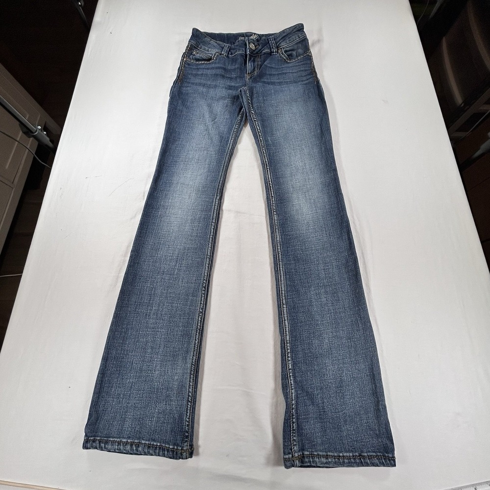 Wrangler Jeans Women 26x34 Blue 75 Years Bootcut Jeans Stretch Low Rise Med Wash